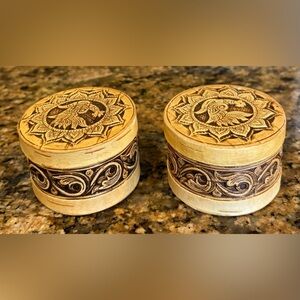 141. Handmade Russian Carved Wooden Decorative Boxes
